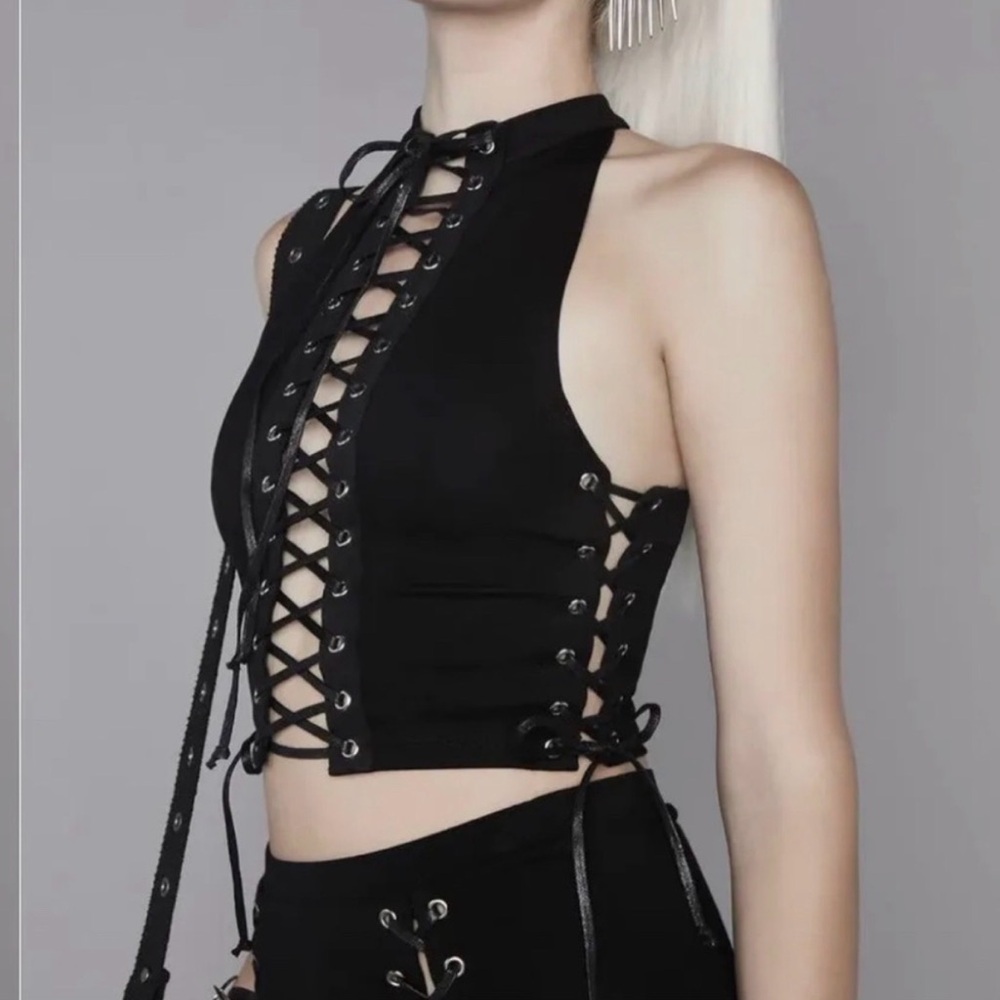 RARE Dollskill Widow Corset Top